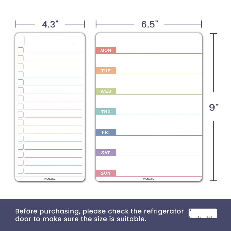 ALEZEL Magnetic Weekly Calendar for Refrigerator  Magnetic Menu Board Set for Fridge - Weekly Dry Erase Board & 2 Grocery List White Boards  3 Markers + Eraser - Image 3